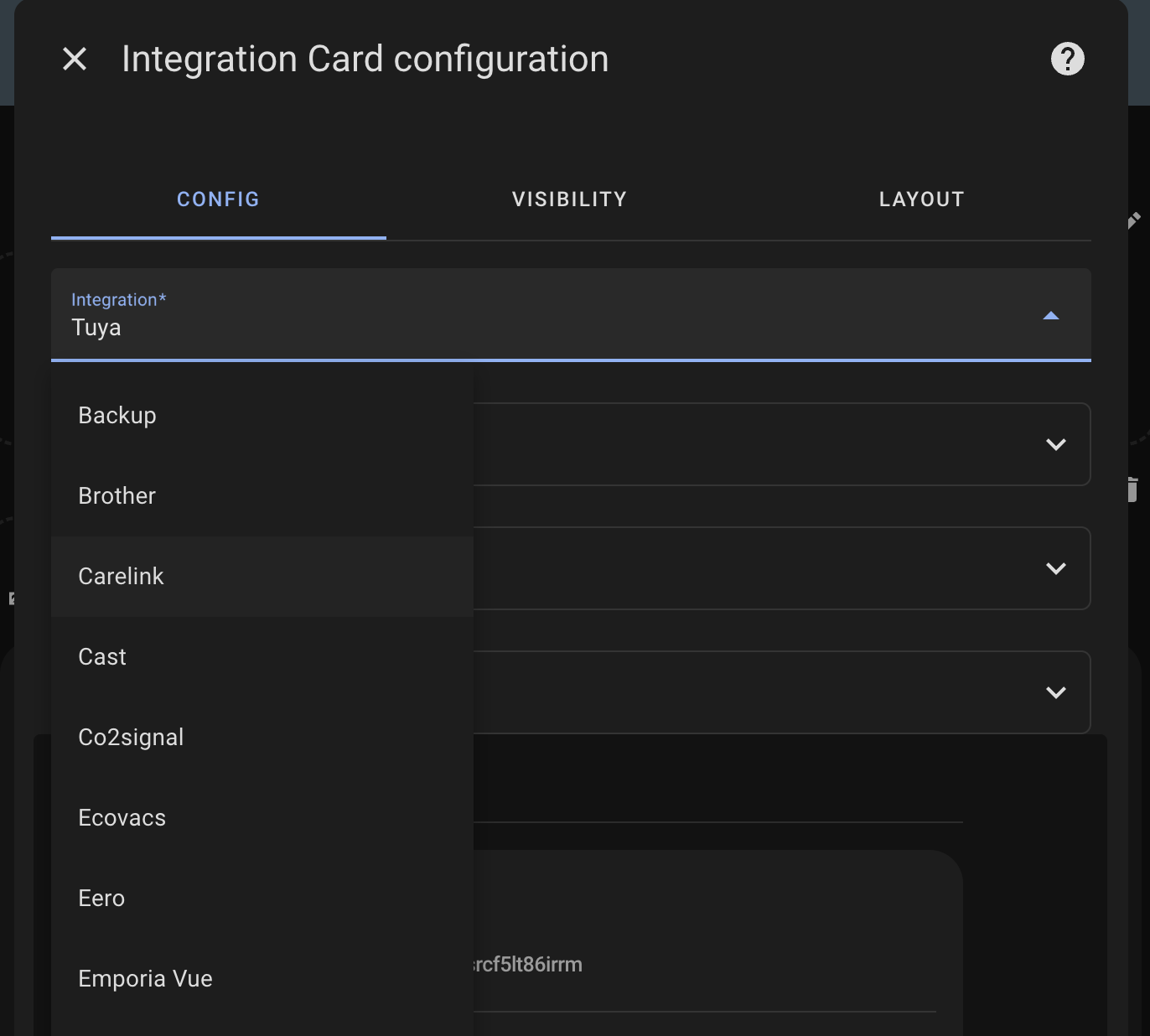 Integration picker