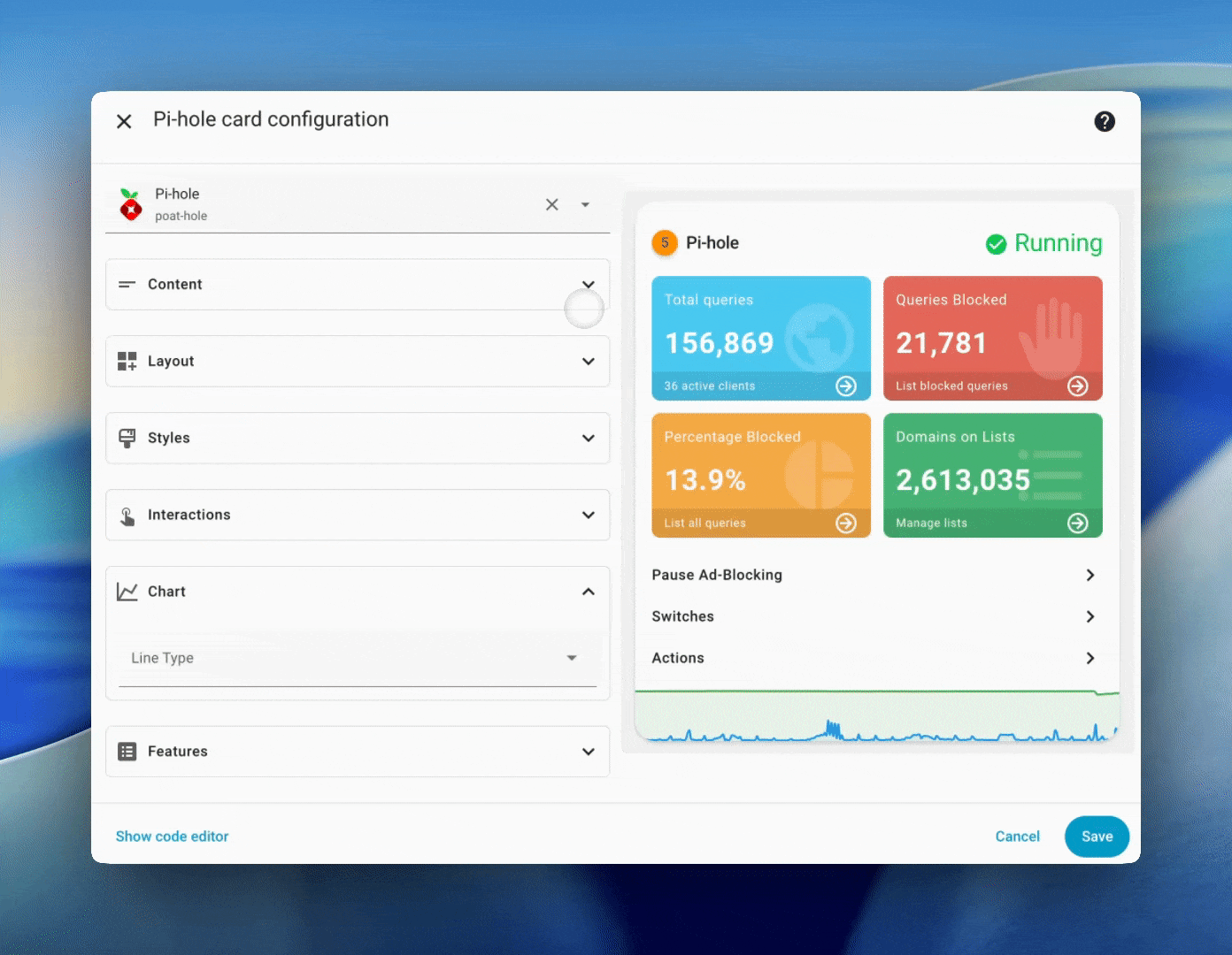 System metrics chart
