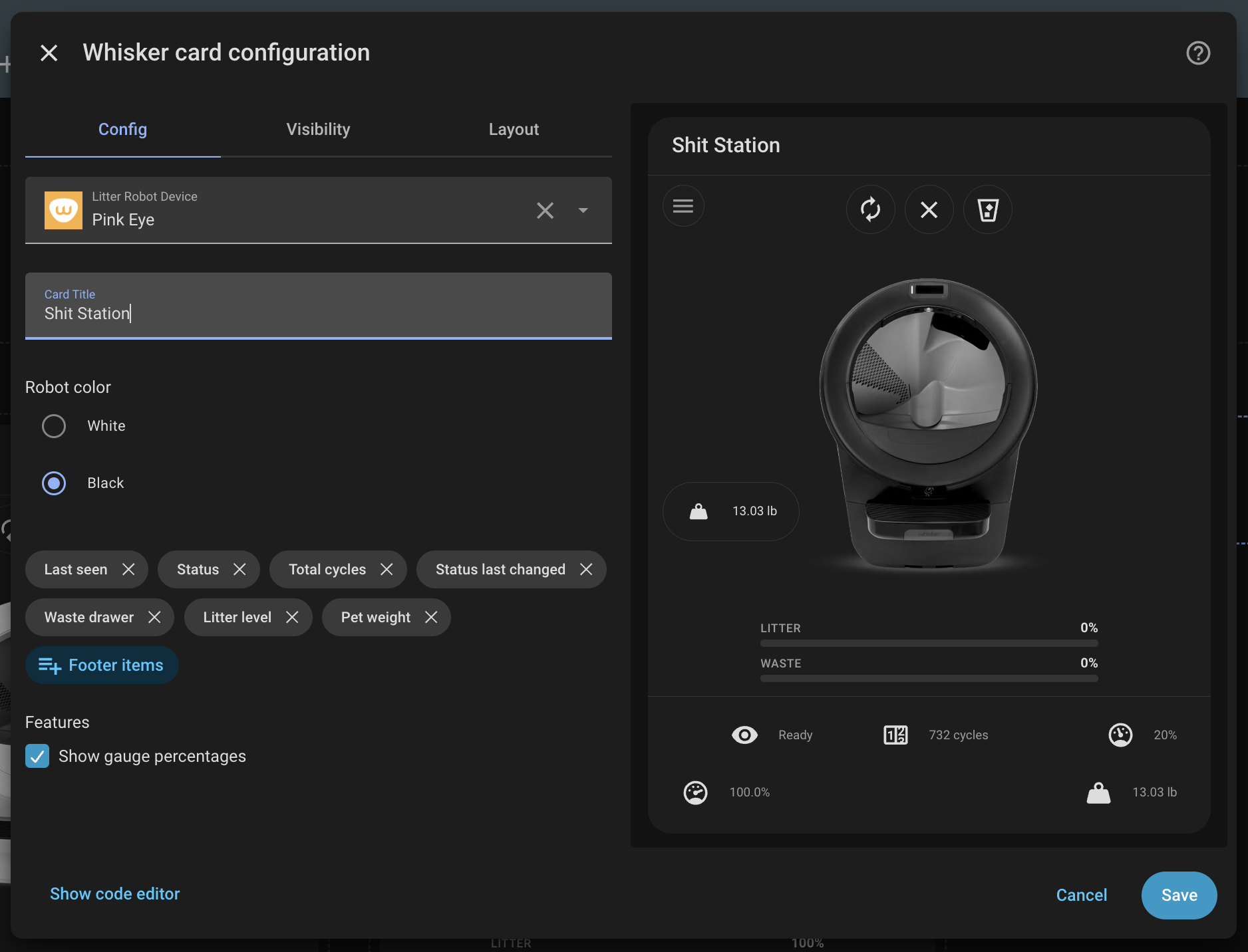 Card editor